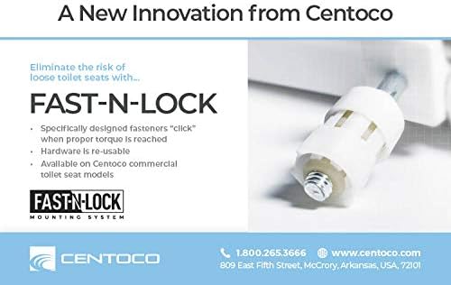 Centoco 500STSCCFE-001 Hosszúkás Műanyag Wc Ülőke, Nyissa ki az Elülső Borító nélkül, Mely Gyorsan-N-Zár Szerelés Rendszer, nagy teherbírású