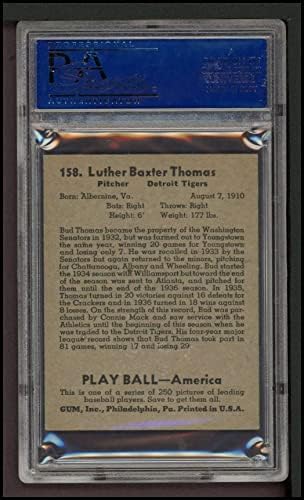 1939 Játszani 158 Bud Thomas Detroit Tigers (Baseball Kártya) PSA a PSA 5.00 Tigrisek