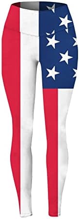Leggings a Nők Amerikai Zászló Magas Derekú Fenék Felemelése Jóga Nadrág USA-ban július 4-én Csík Csillag Gym Fitness Leggings