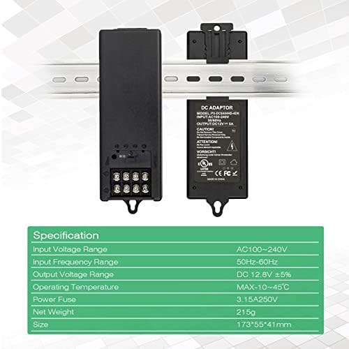 UltraPoE UL DC 12V 5A hálózati Adapter, AC100~240V 50/60Hz, DC Kimenet 12V DC 5A Tápegység, 5.5mmx2.5mm Csatlakozó, a LED Bar, DVR,
