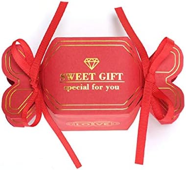PZRT 6db Kínai stílusú candy mezőbe, ünnepi édességet alakú doboz, esküvő, ajándék doboz, vendég, party kellékek, piros.
