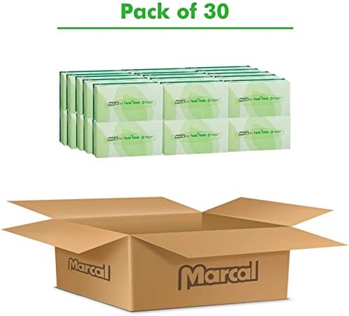 Marcal® Pro 2-Rétegű Arc Szövetek, - Ban Újrahasznosított, Fehér, Dobozban, 100, 30 Doboz / Karton