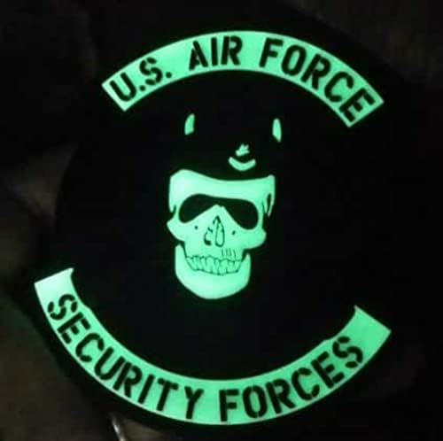 Század Nosztalgia KFT USAF Biztonsági Erők Javítás PVC/Világít a Sötétben - tépőzáras, Kék, 3.5