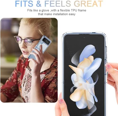 Fingic Samsung Galaxy Z Flip 4 Esetben Galaxy Z Flip 4 Esetben Egyértelmű, Karcsú, Vékony, Ütésálló Szilárd TPU Anti Karcolás Védő Telefon