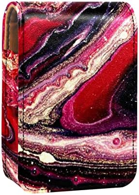 GUEROTKR Utazás Rúzs Szervező az Esetben,Rúzst Hordozható Smink Táska, Tükör,elvont színes virág mintás márványos mintát