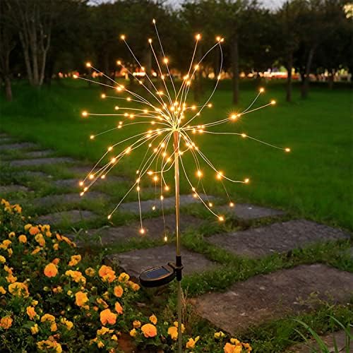 Tasodin Napelemes Kerti Lámpák 2 Csomag 120 LED Tűzijáték Napelemes Lámpák Kültéri Vízálló 2 Mód Vibráló Kerti Napelemes