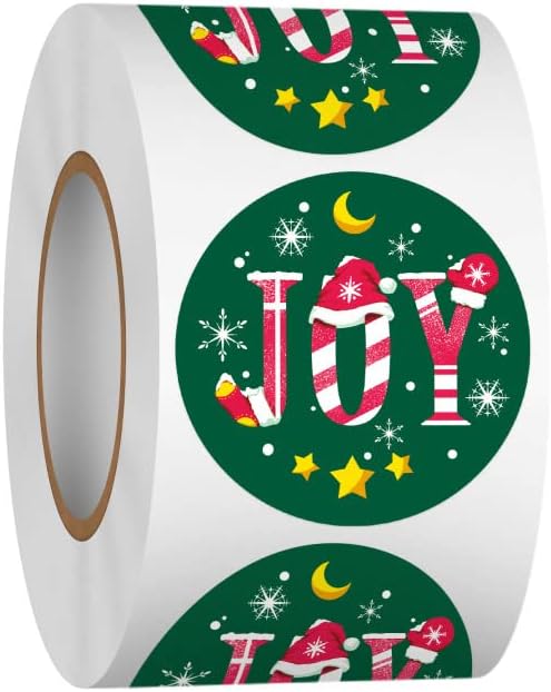 Heyfibro 1,5 Hüvelyk Karácsonyi Matrica Roll, 500 Db Joy Karácsonyi Matricák Gyerekeknek, Téli Ünnepi Menet a Címkéket Matrica