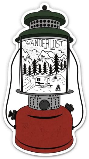 Wanderlust Lámpás, Szép Túra Tábor Vizsgálja - 5 Vinyl Matrica - Autós Laptop i-Pad - Vízálló Matrica