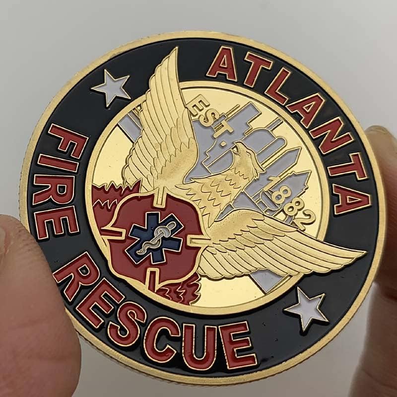 Amerikai Szent Flórián Tűzoltó Aranyozott Emlékérme Gyűjtemény, Érme Atlanta-Tüzet, Arany Érme
