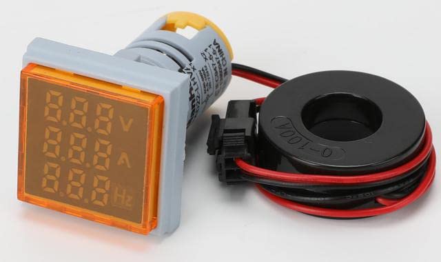 Manhua Miniatűr digitális voltmérő a voltamonitor fényes LED-kijelző voltalamp 22mm öt szín tér panel 110v220v10A - (Szín: Sárga)