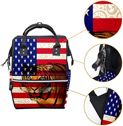 GUEROTKR Utazási Hátizsák, Pelenka táska, Hátizsák Táskában, Amerikai Zászló Tigris