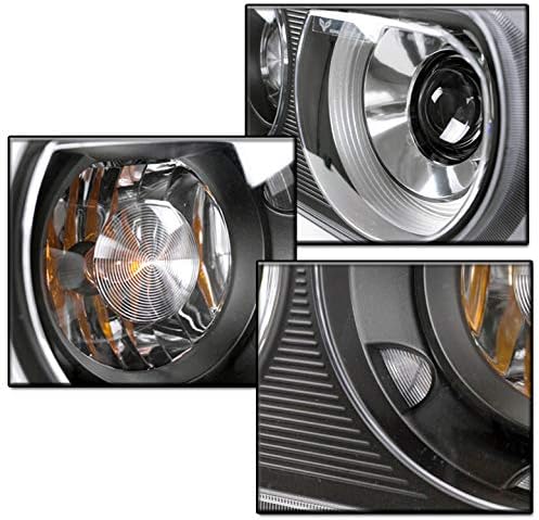 ZMAUTOPARTS A 2008-2014 Dodge Challenger Kristály Stílus Fényszórók (HID Változat) Fekete 6.25 Fehér LED Világítás DRL