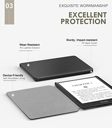 GUKSRASO Case 6 Kindle (Modell.J9G29R), Könnyű Shell Cover Automatikus Wake/Sleep, Csak a Kindle 10 Gen 2019 Kiadás e-Olvasó-Rose Red
