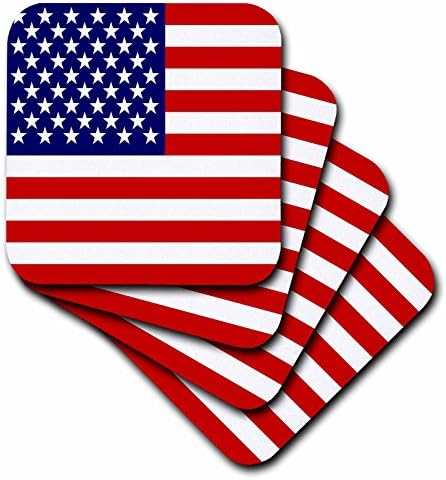 3dRose CST_112805_1 Amerikai Zászló-Hazafias USA Stars and Stripes Piros-Fehér-Kék-július 4. Amerikai Patriot-Puha, Alátétek,