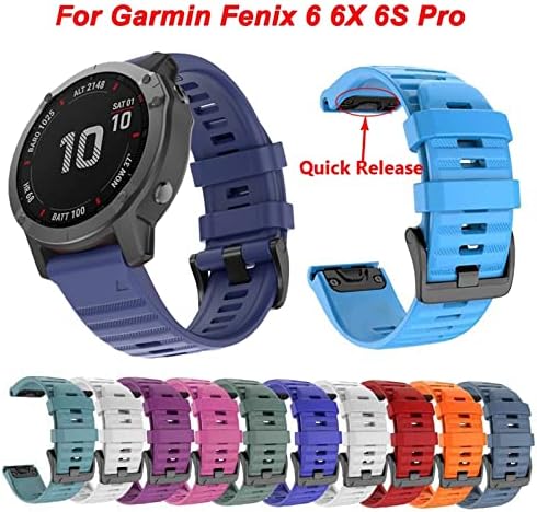 GQMYOK 26mm Sport Szilikon Watchband Wriststrap a Garmin Fenix 6X 6 6 Pro 5X 5 5S + 3 HR 20 22mm Easy Fit gyorskioldó wirstband