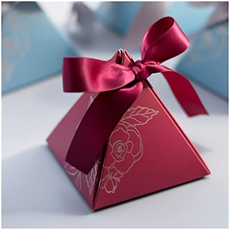 SHUKELE LPHZ915 50pcs/sok Háromszög alakú Cukorkát Doboz Party kellék vagy Ajándék díszdobozban Esküvői Ajándékok Vendégek