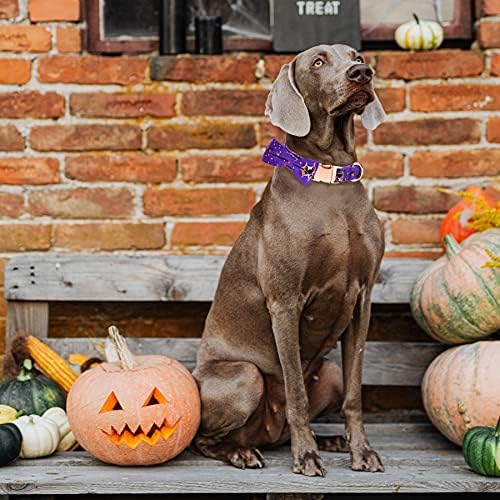 Thankspaw Halloween Kutya csokornyakkendő Gallérral, Nyaralás Tök Szellem Minta Állítható, Kényelmes, Nyakörvek Kis Mediun Nagy