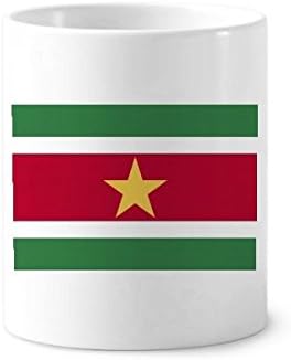Suriname Nemzeti Zászló Dél-Amerikai Ország Fogkefe Tolltartó Bögre, Kerámia Állni Ceruzatartó