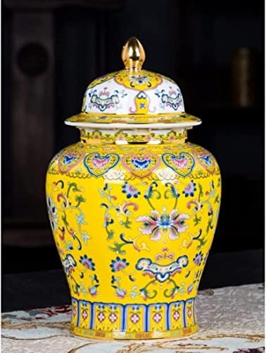 Dekoratív Virágos Kerámia Gyömbér Jar a lakberendezés, a Modern Kínai Arany, Zománc, Porcelán, Üveg Váza Fedelét, Kis Tároló Edény