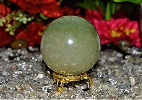 310gr/6.35 cm-es Zöld Aventurine Labda Gömb Kvarc Kristály Gyógyító Kő