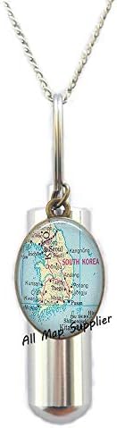 AllMapsupplier Divat Hamvasztás Urna Nyaklánc,Dél-Korea térkép Urna,Dél-Korea térkép Hamvasztás Urna Nyaklánc,Dél-Korea Urna,Dél-Korea