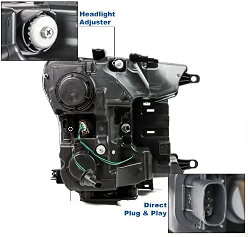 ZMAUTOPARTS LED Jel Cső Halogén Projektor Fényszórók Chrome w/6 Fehér DRL Kompatibilis 2018-2020 Ford F-150