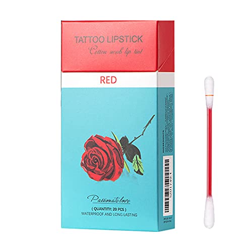 20db Pamut Rügyek Lip Stick Ötlet Rúzs Szett, Vörös-Narancs Folyékony Rúzs Ajak Bélés Meghatározott személyre Szabott Cigarettás Doboz Ajak