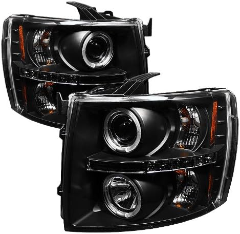 Spyder 5009494 Chevy Silverado 1500 07-13 2500HD/3500HD 07-14 Vetítő Fényszórók, LED - es Halo - LED ( Cserélhető Led-ek ) - Fekete - Magas