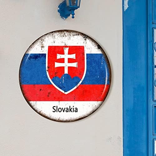 Madcolitote Szlovákia Fém Tábla Szlovák Zászló Üdvözlő Táblát, a Verandán Nemzeti Zászló Egyéni Wall Art Parasztház Dekoráció Koszorú