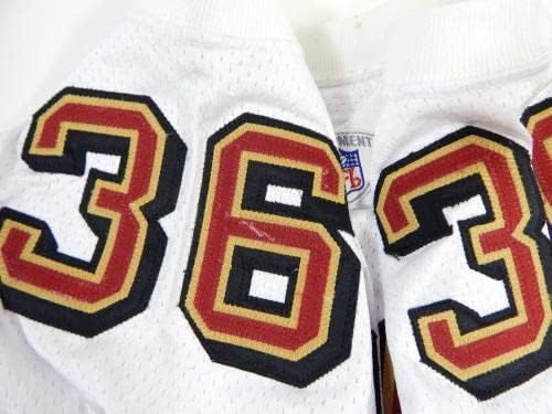 2002-ben a San Francisco 49ers Jason Webster 36 Játékban Használt Fehér Jersey 40 DP29222 - Aláíratlan NFL Játék Használt Mezek