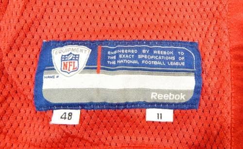 2011-ben a San Francisco 49ers Adam Snyder 68 Játékban Használt Piros Mez 48 DP28493 - Aláíratlan NFL Játék Használt Mezek