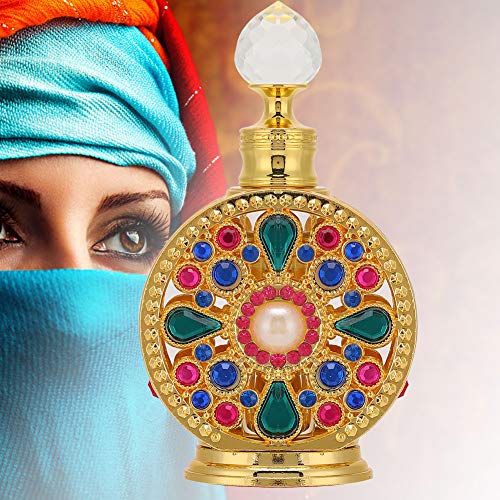 Parfüm Nőknek,15ml Muszlim Parfüm Halal Dubai Olaj Gyümölcsös, Gourmand Koncentrált Alapvető Vintage Díszes Arany Zománc Kristály Ékes