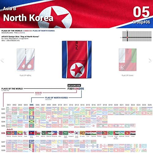 Sony Playstation 3-Superslim-Design Bőr zászló Észak-Korea Matrica a Playstation 3-Superslim