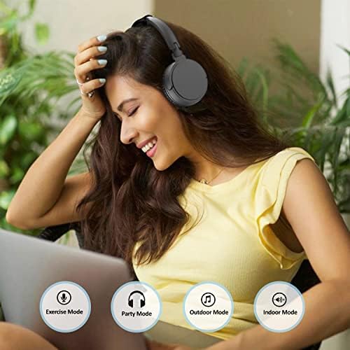 AUOUA Bluetooth Fejhallgató-Fül Összecsukható Vezeték nélküli Fülhallgató Mikrofon,Puha Fülvédő&Könnyű Súly fülhallgatók Mély Basszus Otthon