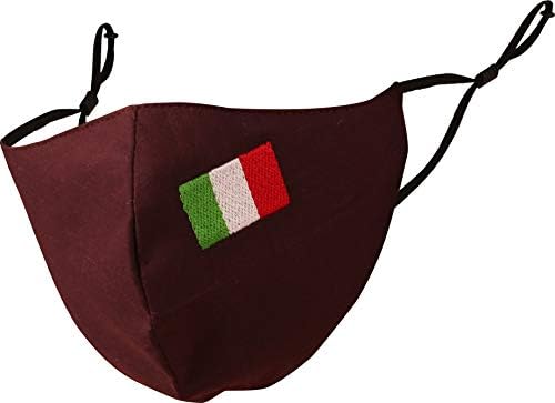 Próbakő olasz Zászló Hímzett 3 Rétegben, Közepes Méretű Pamut Álarcok, többször használható, Mosható Állítható, a Férfiak, Nők. (Csomag 1).