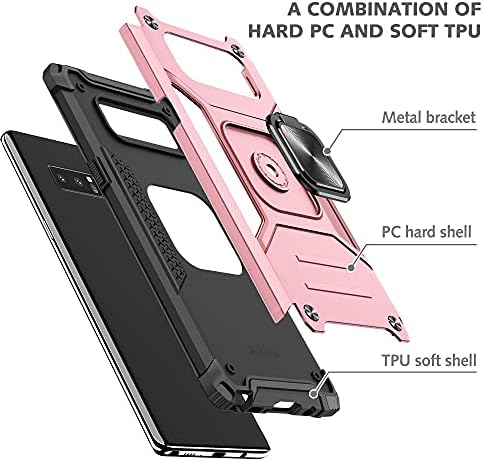 YmhxcY Galaxy Note 8 Esetben Samsung Note 8 Esetben a 3D-s Ívelt kijelző Védő fólia, Páncél Fokozatú Esetekben Forgó Jogosultja Kitámasztó Csúszásmentes