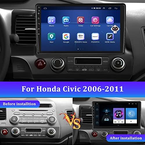 [8G RAM +128G ROM] CAMECHO Android 10-Honda Civic 2006 2007 2008 2009 2010 2011, Vezeték nélküli Carplay Android Auto, 10.1 hüvelyk autórádió