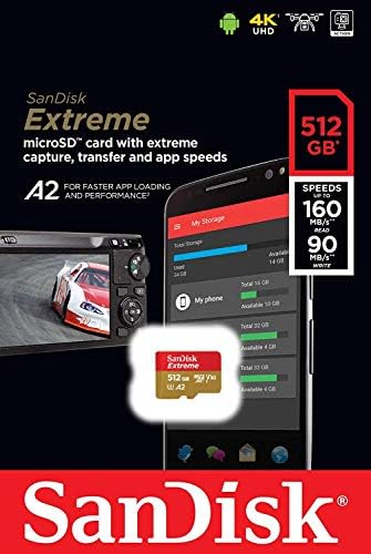SanDisk Extreme V30 A2 512 gb-os MicroSD Memóriakártya DJI Mini 2 Mavic Drón Osztály 10 4K SDXC Csomag 1 Mindent, De Stromboli Micro
