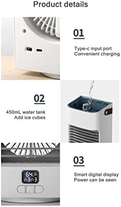 KOAIUS Mini Hordozható levegő hűtő asztali mini hűtő, párásító elektromos ventilátor Ventilátor (Szín : Blue1, Méret : Egy méret)