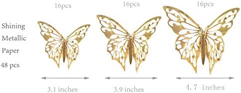 3D-s Pezsgő Arany Pillangós Fali Matrica Ragyogó, Fémes Vaj repülni Freskó Matrica Szív Pillangó Dekoráció Tavaszi-Nyári Esküvő, Születésnap