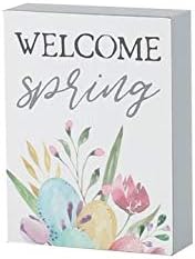 'Isten hozott Tavasz' Mini Virágos Fa Húsvéti Blokk Alá Asztal vagy Asztali lakberendezés