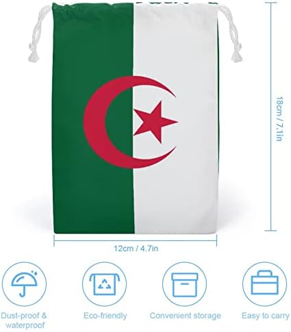 Algéria Zászló Vászon Tároló Táska Újrahasználható Zsinóros String Táska Tok Táska, Bevásárló Táska, Otthon, Utazás