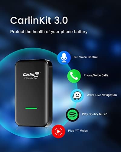 CarlinKit 3.0 Vezeték nélküli CarPlay Adapter USB Gyári Vezetékes CarPlay Autók (Modell Év: 2015, hogy 2023), Vezeték nélküli CarPlay Dongle