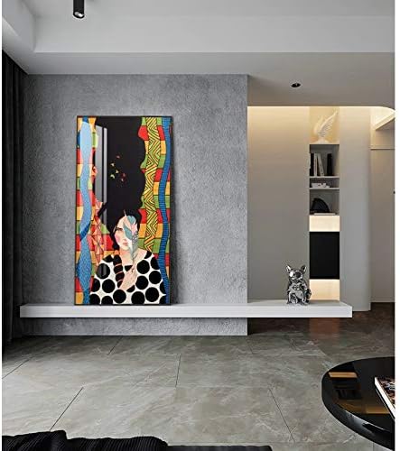 DFHH Wall Art Modern, Minimalista Absztrakt Karakter Tanulmány Freskó Skandináv Stílusú Nappali, Folyosó Lóg Festmény Tornácon Díszítő
