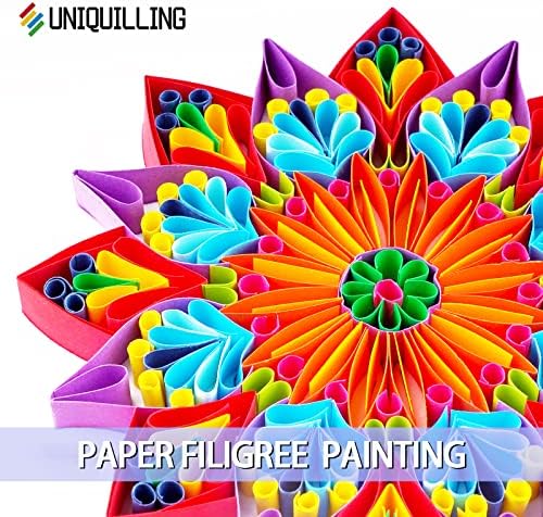 Uniquilling Quilling Papír Quilling Kit Felnőtteknek, 8*10-es Mandala, Gyönyörű, Kézzel Kezdő DIY Kézműves Festmény Készletek Eszközök,
