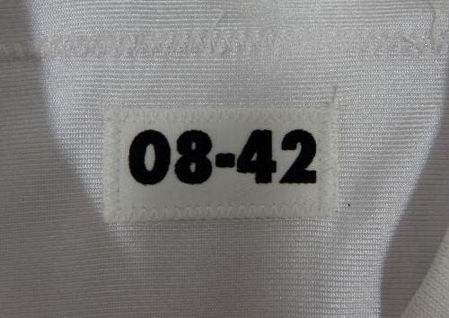 2008-ban a San Francisco 49ers Markus Curry 40 Játék Kiadott Fehér Jersey DP08242 - Aláíratlan NFL Játék Használt Mezek