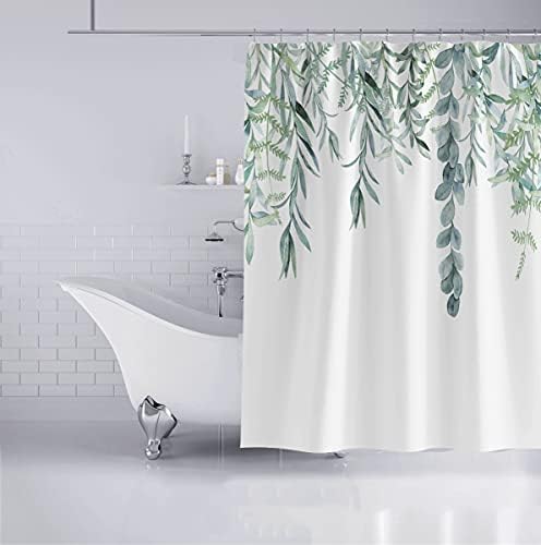 Muuyi Zuhanyzó Függöny, Zöld Zuhanyzó Függöny, a Fürdőszoba, a 3D Nyomtatás Mosható, Vízálló ruha Növény Levél Szövet zuhanyfüggöny