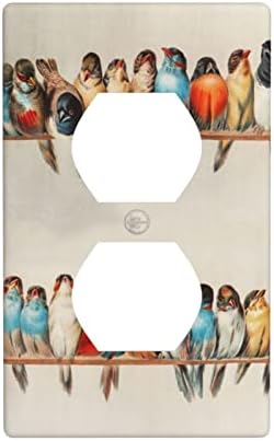 A madarak Többszínű Kapcsoló Lemez Aljzat Fedelét Dekoratív Lányok, Fiúk, Szoba, Konyha Fürdőszoba, 1 Banda Standard Méret 4.5 x 2.76