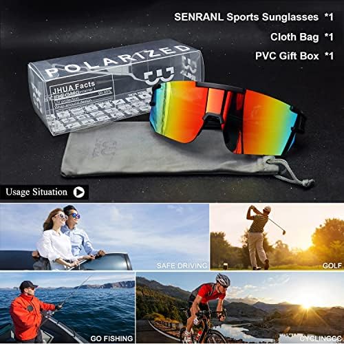SENRANL Sport Napszemüveg, a Férfiak, Nők, P-V Stílus Polarizált UV400 Védelem, Baseball Kerékpározás, Futás, síelés