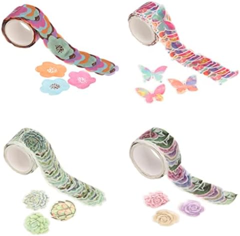 n/a Virág Szirmai Washi Tape Candy Maszkolás DIY Scrapbooking Napló Öntapadó Papír Matrica Roll (Szín : az ábrán Látható, Méret : 4db)